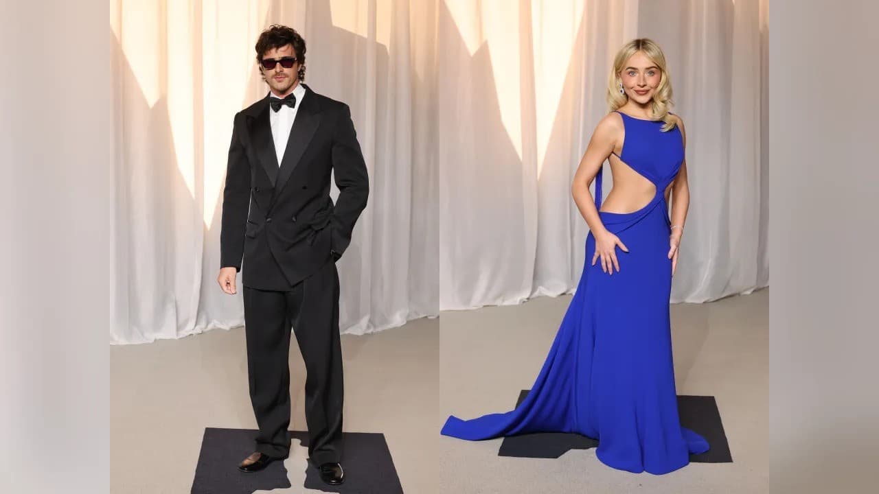 Jacob Elordi y Sabrina Carpenter en la alfombra roja de la gala del Academy Museum