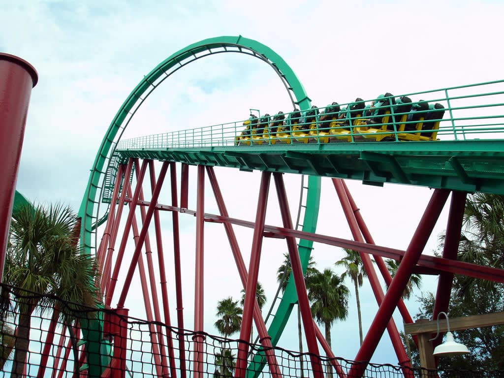 La montaña rusa Kumba en Busch Gardens