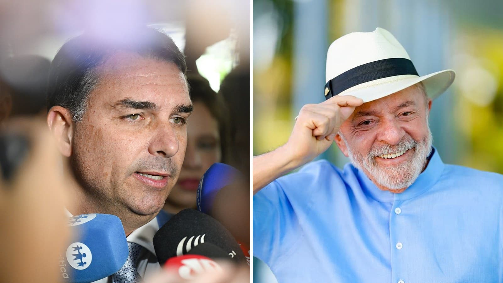 Flávio Bolsonaro y Luiz Inácio Lula da Silva