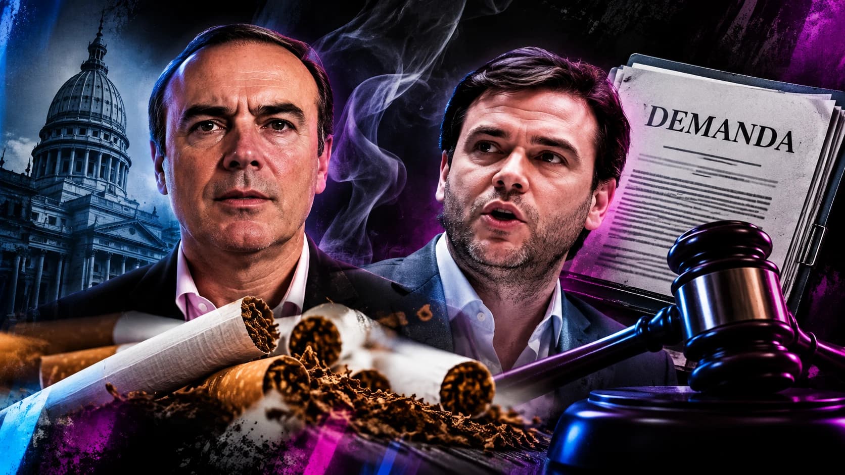 Ilustración: demanda de Tabacalera Sarandí contra dos legisladores