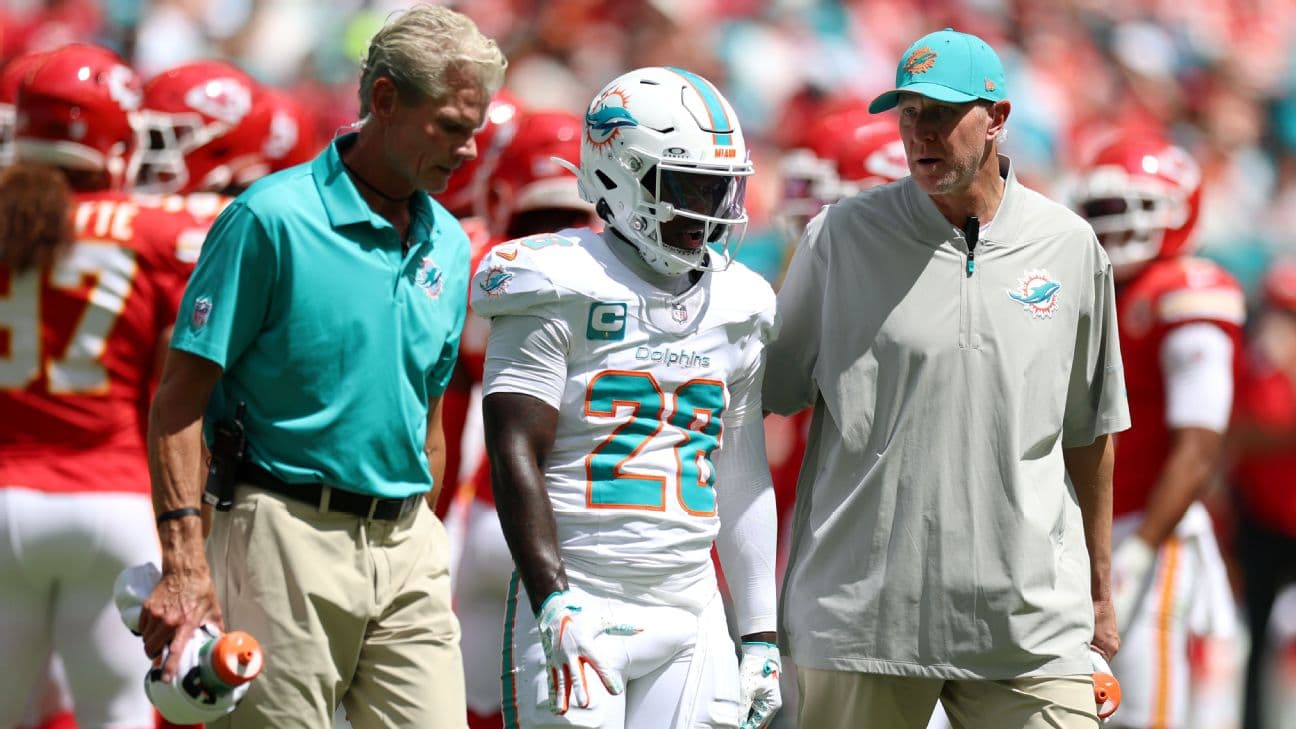 De'Von Achane se rompe el ligamento cruzado y se pierde toda la temporada con los Dolphins