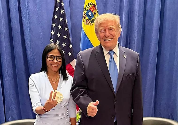 Trump y Delcy escenifican su alianza en Nueva York.